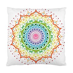 Mandala Pattern Rainbow Pride Standard Cushion Case (two Sides) by Simbadda