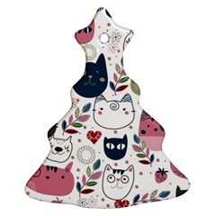 Pattern With Cute Cat Heads Ornament (christmas Tree)  by Simbadda