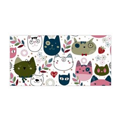 Pattern With Cute Cat Heads Yoga Headband by Simbadda