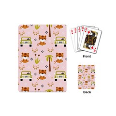 Cute Tiger Car Safari Seamless Pattern Playing Cards Single Design (mini) by Simbadda