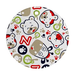 Animals Pattern Round Ornament (two Sides) by Simbadda