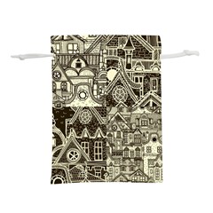 Four Hand Drawn City Patterns Lightweight Drawstring Pouch (l) by Simbadda