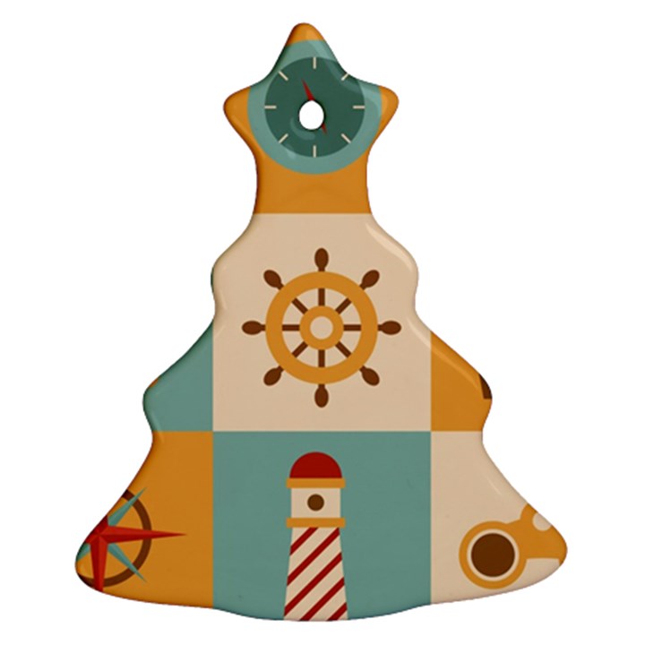 Nautical Elements Collection Christmas Tree Ornament (Two Sides)