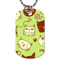 Cute-hand-drawn-cat-seamless-pattern Dog Tag (one Side) by Simbadda