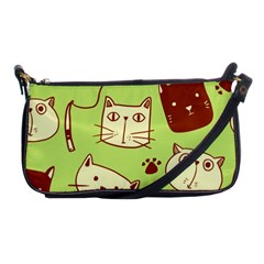 Cute-hand-drawn-cat-seamless-pattern Shoulder Clutch Bag by Simbadda