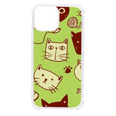 Cute-hand-drawn-cat-seamless-pattern Iphone 13 Mini Tpu Uv Print Case by Simbadda