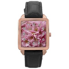 Cherry-blossoms Rose Gold Leather Watch  by Excel