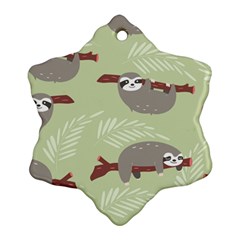 Sloths-pattern-design Snowflake Ornament (two Sides) by Simbadda