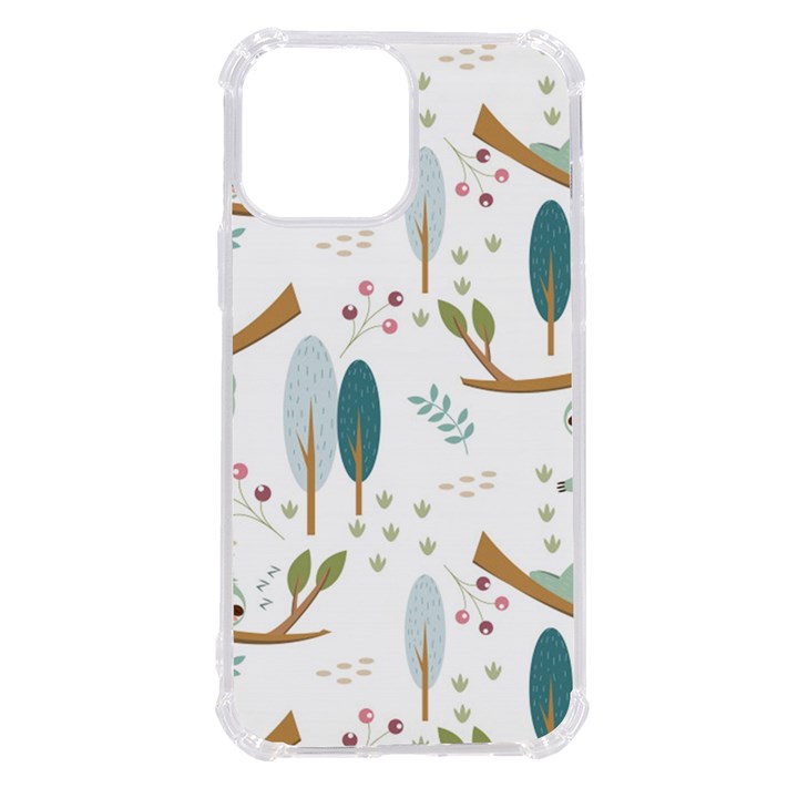 Pattern-sloth-woodland iPhone 13 Pro Max TPU UV Print Case