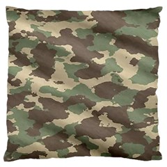 Camouflage Design Large Premium Plush Fleece Cushion Case (two Sides) by Excel