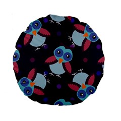 Owl-pattern-background Standard 15  Premium Round Cushions by Simbadda