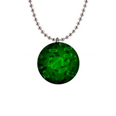 Green-rod-shaped-bacteria 1  Button Necklace by Simbadda