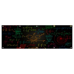 Mathematical-colorful-formulas-drawn-by-hand-black-chalkboard Banner And Sign 12  X 4  by Simbadda
