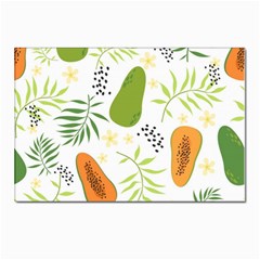 Seamless-tropical-pattern-with-papaya Postcard 4 x 6  (pkg Of 10) by Simbadda