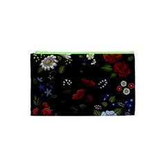 Floral-folk-fashion-ornamental-embroidery-pattern Cosmetic Bag (xs) by Simbadda