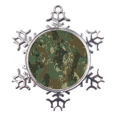 Camouflage-splatters-background Metal Large Snowflake Ornament