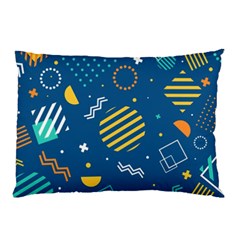 Flat-design-geometric-shapes-background Pillow Case (two Sides) by Simbadda