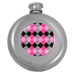Seamless-argyle-pattern Round Hip Flask (5 Oz)