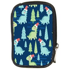 Cute-dinosaurs-animal-seamless-pattern-doodle-dino-winter-theme Compact Camera Leather Case by Simbadda