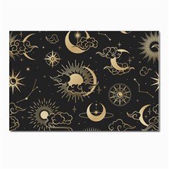 Asian Seamless Pattern With Clouds Moon Sun Stars Vector Collection Oriental Chinese Japanese Korean Postcard 4 x 6  (pkg Of 10) by Grandong