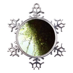 Branch Plant Shrub Green Natural Metal Large Snowflake Ornament by Grandong