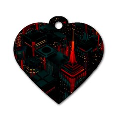 A Dark City Vector Dog Tag Heart (two Sides) by Proyonanggan