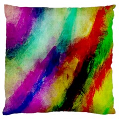 Colorful Abstract Paint Splats Background Standard Premium Plush Fleece Cushion Case (two Sides) by Proyonanggan