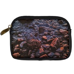 Twilight Treasures: Rocky Beachscape  Digital Camera Leather Case by dflcprintsclothing
