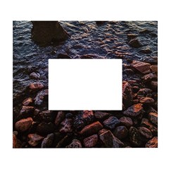 Twilight Treasures: Rocky Beachscape  White Wall Photo Frame 5  X 7  by dflcprintsclothing