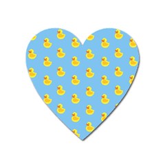 Rubber Duck Pattern Heart Magnet by Valentinaart