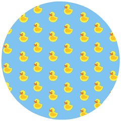 Rubber Duck Pattern Wooden Puzzle Round by Valentinaart