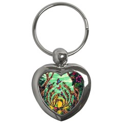 Monkey Tiger Bird Parrot Forest Jungle Style Key Chain (heart) by Grandong