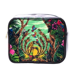 Monkey Tiger Bird Parrot Forest Jungle Style Mini Toiletries Bag (one Side) by Grandong
