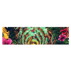 Monkey Tiger Bird Parrot Forest Jungle Style Oblong Satin Scarf (16  X 60 ) by Grandong