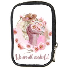 Women With Flower Compact Camera Leather Case by fashiontrends