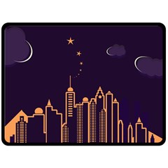 Skyscraper Town Urban Towers Two Sides Fleece Blanket (large)