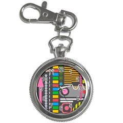Pattern Geometric Abstract Colorful Arrows Lines Circles Triangles Key Chain Watches