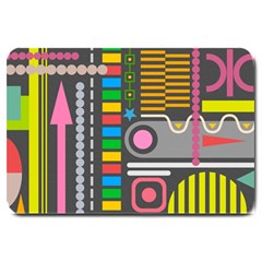 Pattern Geometric Abstract Colorful Arrows Lines Circles Triangles Large Doormat