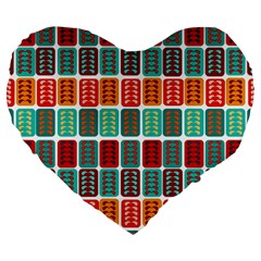 Bricks Abstract Seamless Pattern Large 19  Premium Heart Shape Cushions by Bangk1t