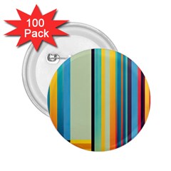 Colorful Rainbow Striped Pattern Stripes Background 2 25  Buttons (100 Pack) 