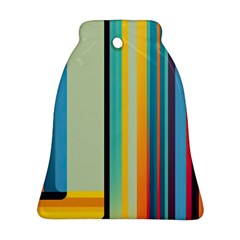 Colorful Rainbow Striped Pattern Stripes Background Bell Ornament (two Sides)