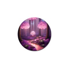 Trees Forest Landscape Nature Neon Golf Ball Marker