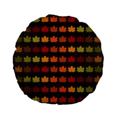Autumn Fall Leaves Season Background Glitter Art Standard 15  Premium Flano Round Cushions