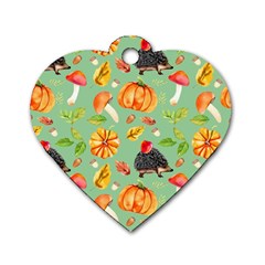 Autumn Seamless Background Leaves Wallpaper Texture Dog Tag Heart (two Sides)