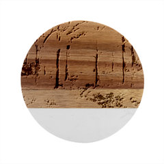Trees Park Watercolor Lavender Flowers Foliage Marble Wood Coaster (round) by Bangk1t
