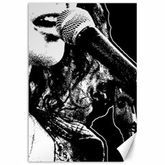 Ink And Echoes: Black And White Graphic Canvas 12  X 18  by dflcprintsclothing