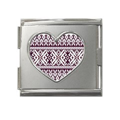 Illustration Ukrainian Folk Seamless Pattern Ornament Mega Link Heart Italian Charm (18mm)