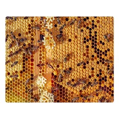Bees Nature Animals Honeycomb Premium Plush Fleece Blanket (large)