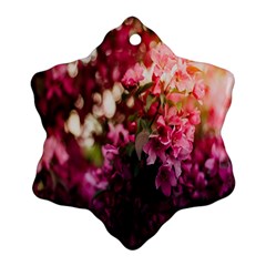 Pink Flower Snowflake Ornament (two Sides) by artworkshop
