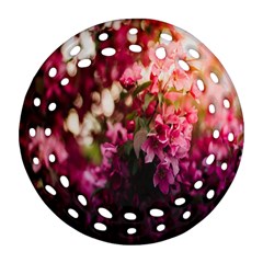 Pink Flower Round Filigree Ornament (two Sides) by artworkshop
